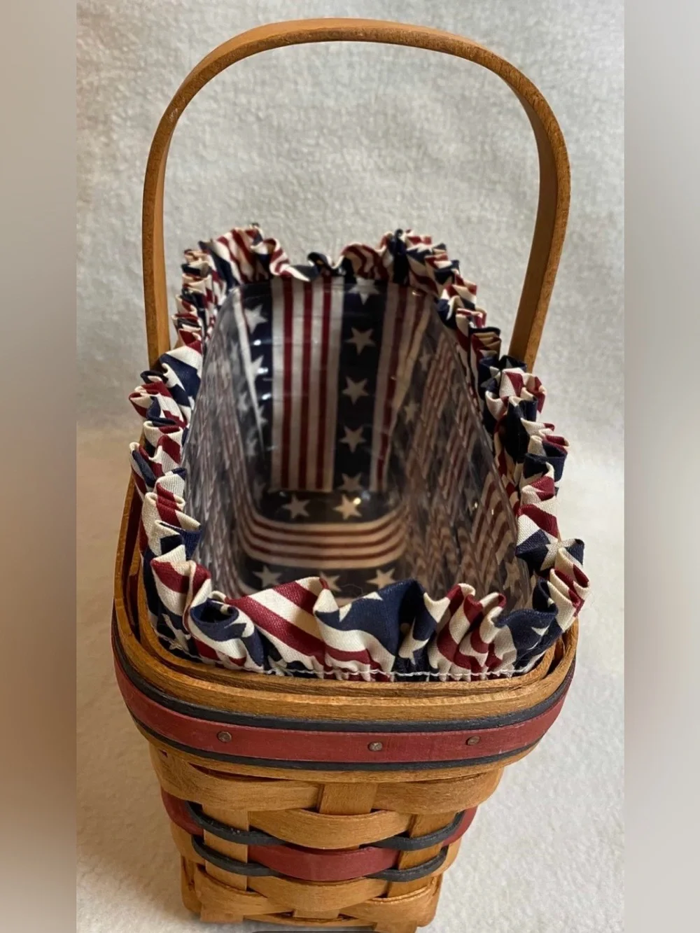 Longaberger 1994 All American Candle Star-Spangled Stripes Basket 4-Piece Set